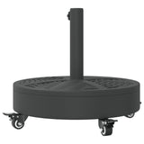 Parasol Base with Wheels for Ø38 / 48 mm Poles 27 kg Round - Rear View