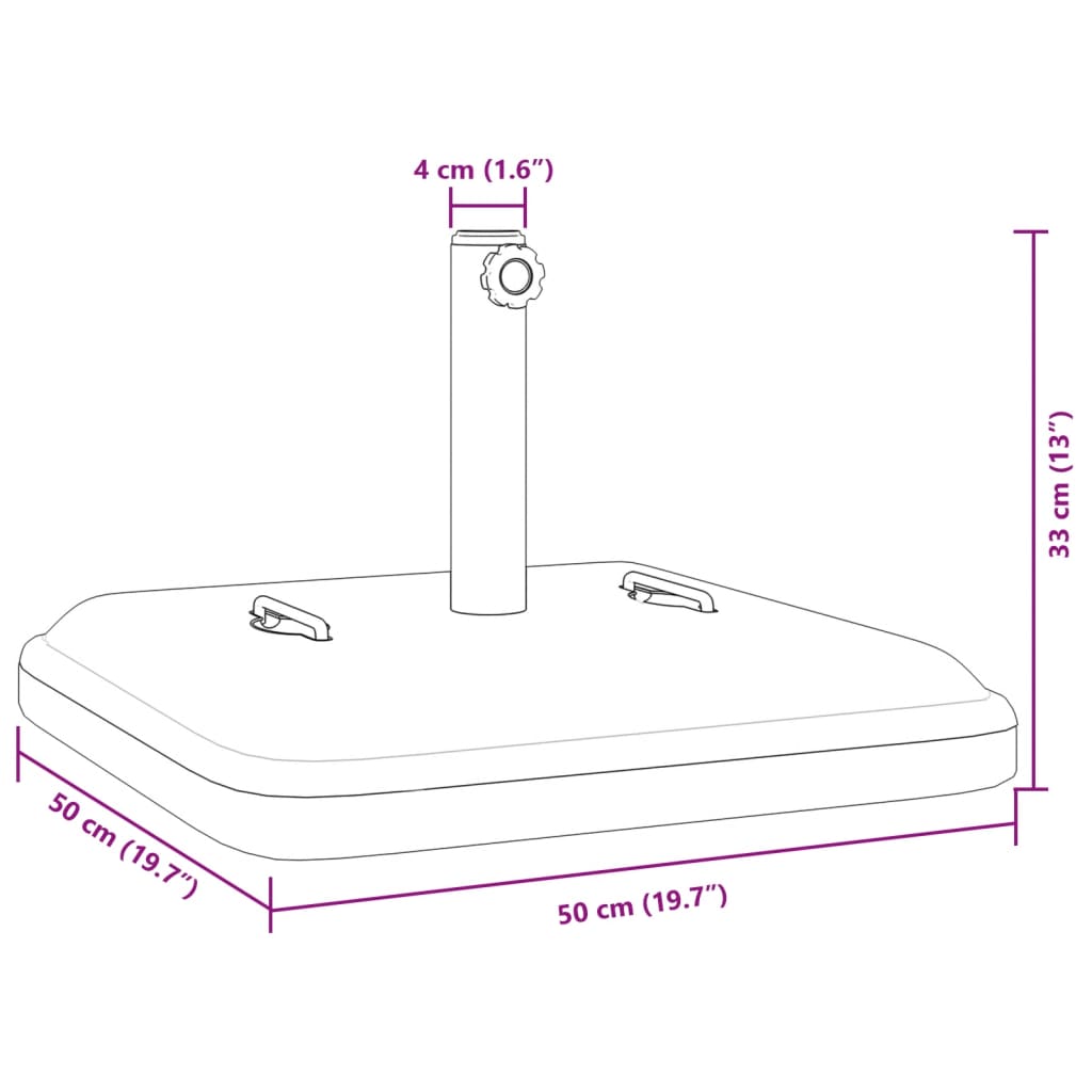 Parasol Base with Handles for ?8 / 48 mm Poles 27 kg Square
