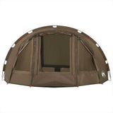 Fishing Tent 4-Person Olive Green Waterproof - Close-Up Angle