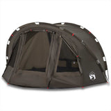 Fishing Tent 4-Person Brown Waterproof - Front View