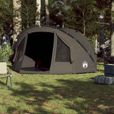 Fishing Tent 4-Person Brown Waterproof - Side View
