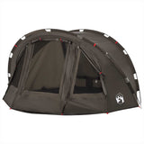 Fishing Tent 4-Person Brown Waterproof - Top-Down View