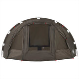 Fishing Tent 4-Person Brown Waterproof - Close-Up Angle