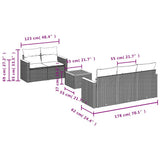 6 Piece Garden Sofa Set with Cushions Black Poly Rattan