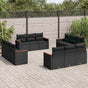 12 Piece Garden Sofa Set with Cushions Black Poly Rattan