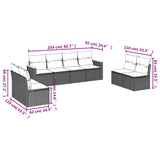 8 Piece Garden Sofa Set with Cushions Beige Poly Rattan