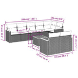 9 Piece Garden Sofa Set with Cushions Black Poly Rattan