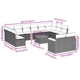 13 Piece Garden Sofa Set with Cushions Black Poly Rattan