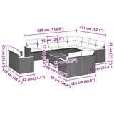 13 Piece Garden Sofa Set with Cushions Black Poly Rattan