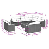 13 Piece Garden Sofa Set with Cushions Grey Poly Rattan - Side View