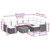 10 Piece Garden Sofa Set with Cushions Black Poly Rattan - Side View