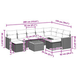 10 Piece Garden Sofa Set with Cushions Black Poly Rattan - Side View