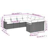 8 Piece Garden Sofa Set with Cushions Beige Poly Rattan