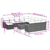 13 Piece Garden Sofa Set with Cushions Black Poly Rattan
