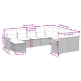 10 Piece Garden Sofa Set with Cushions Black Poly Rattan