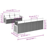 8 Piece Garden Sofa Set with Cushions Grey Poly Rattan