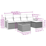 6 Piece Garden Sofa Set with Cushions Grey Poly Rattan