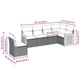 6 Piece Garden Sofa Set with Cushions Black Poly Rattan