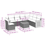 7 Piece Garden Sofa Set with Cushions Beige Poly Rattan