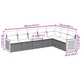 7 Piece Garden Sofa Set with Cushions Beige Poly Rattan - Side View