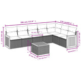 8 Piece Garden Sofa Set with Cushions Black Poly Rattan
