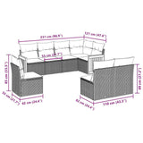 8 Piece Garden Sofa Set with Cushions Black Poly Rattan