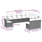 10 Piece Garden Sofa Set with Cushions Black Poly Rattan