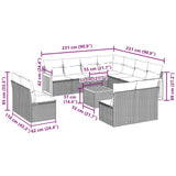 12 Piece Garden Sofa Set with Cushions Black Poly Rattan