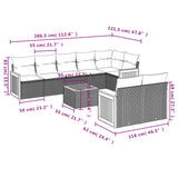 9 Piece Garden Sofa Set with Cushions Black Poly Rattan