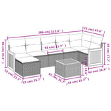 8 Piece Garden Sofa Set with Cushions Grey Poly Rattan
