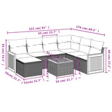 8 Piece Garden Sofa Set with Cushions Grey Poly Rattan - Side View