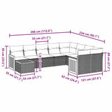 10 Piece Garden Sofa Set with Cushions Black Poly Rattan