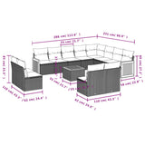 13 Piece Garden Sofa Set with Cushions Black Poly Rattan