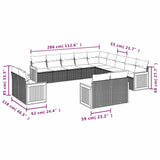 13 Piece Garden Sofa Set with Cushions Black Poly Rattan