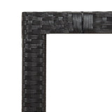 9 Piece Garden Dining Set with Cushions Black Poly Rattan - Close-Up Angle