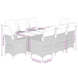 9 Piece Garden Dining Set with Cushions Black Poly Rattan - Extra Image
