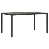 5 Piece Garden Dining Set with Cushions Black Poly Rattan - Top-Down View