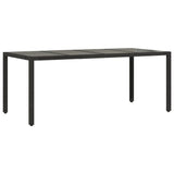 9 Piece Garden Dining Set with Cushions Black Poly Rattan - Top-Down View