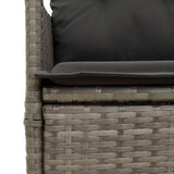 5 Piece Garden Dining Set with Cushions Grey Poly Rattan - 45-Degree Angle