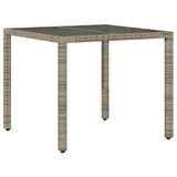 5 Piece Garden Dining Set with Cushions Grey Poly Rattan - 45-Degree Angle