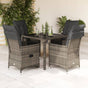 5 Piece Garden Dining Set with Cushions Grey Poly Rattan