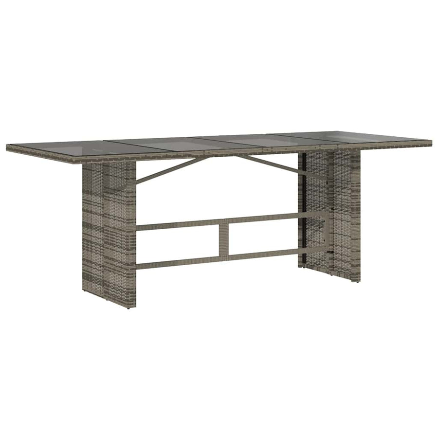 7 Piece Garden Dining Set with Cushions Grey Poly Rattan