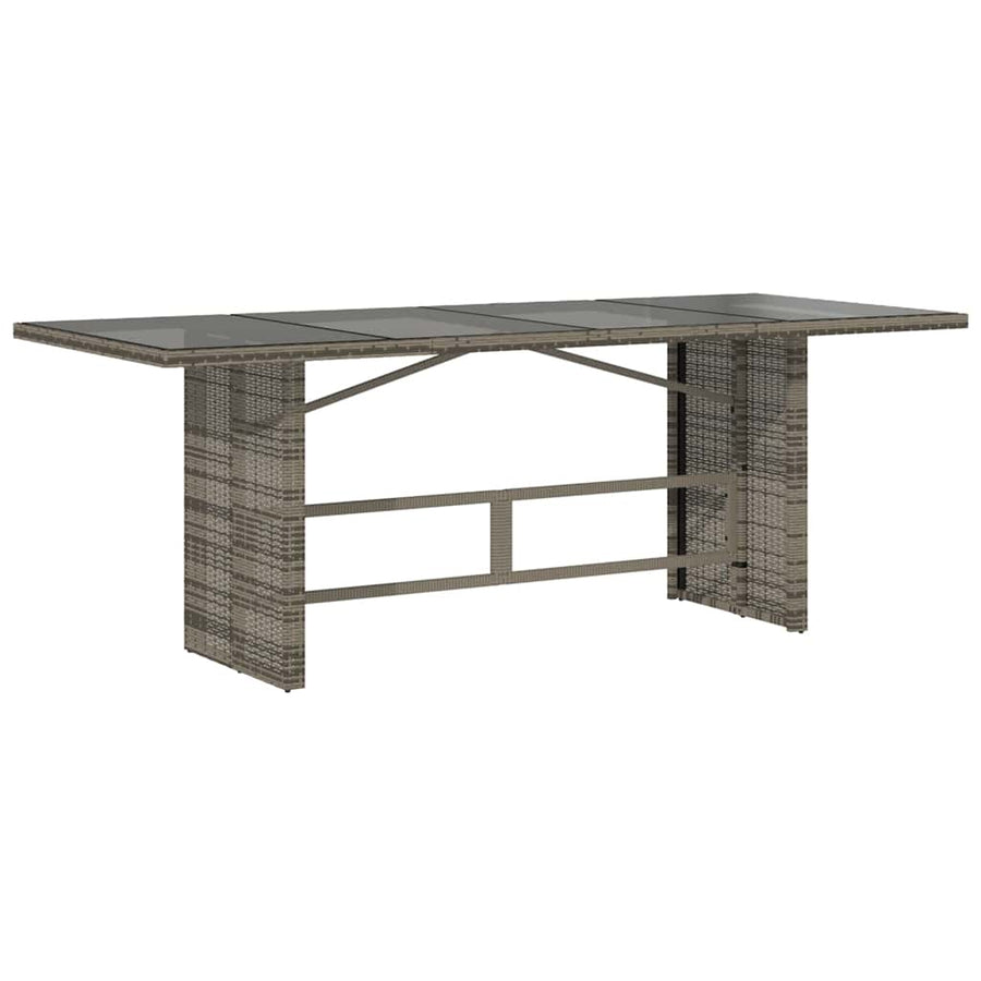 9 Piece Garden Dining Set with Cushions Grey Poly Rattan