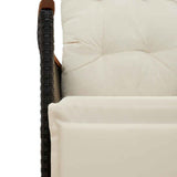 9 Piece Garden Dining Set with Cushions Black Poly Rattan - Close-Up Angle