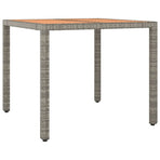 5 Piece Garden Dining Set with Cushions Grey Poly Rattan