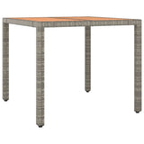 5 Piece Garden Dining Set with Cushions Grey Poly Rattan - Top-Down View