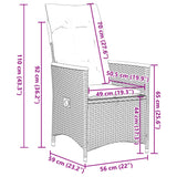 5 Piece Garden Dining Set with Cushions Grey Poly Rattan - Extra Image