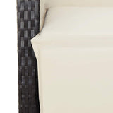9 Piece Garden Dining Set with Cushions Black Poly Rattan - Rear View
