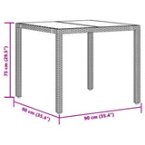 5 Piece Garden Dining Set with Cushions Black Poly Rattan - Extra Image