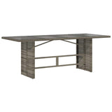 9 Piece Garden Bistro Set with Cushions Grey Poly Rattan - Top-Down View